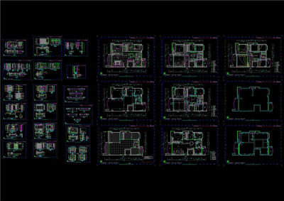 详细的家装施工图CAD图纸3D模型