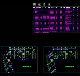 幼儿园装修CAD图纸目录和平面标示