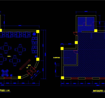 咖啡馆设计方案平面图CAD图纸