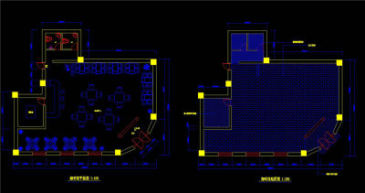 咖啡馆设计方案平面图CAD图纸
