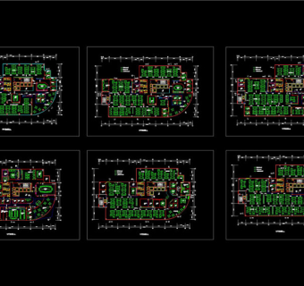 某大厦写字楼四层平面cad布置图