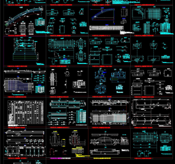 边跨边纵梁钢筋构造图CAD图纸