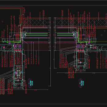 玻璃幕墙CAD节点大样图