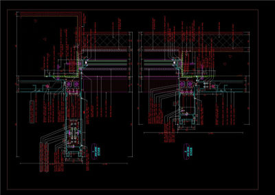 玻璃幕墙CAD节点大样图