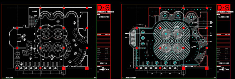餐厅平面cad装饰图