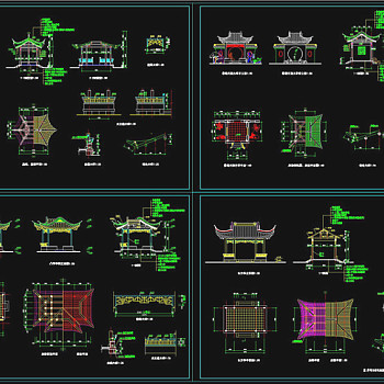 古式亭子CAD图纸