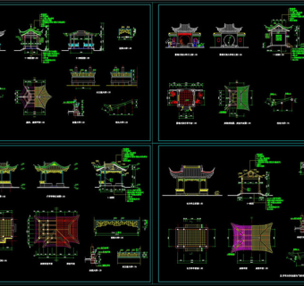 古式亭子CAD图纸