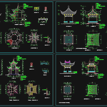 古式亭子CAD图纸