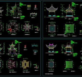古式亭子CAD图纸