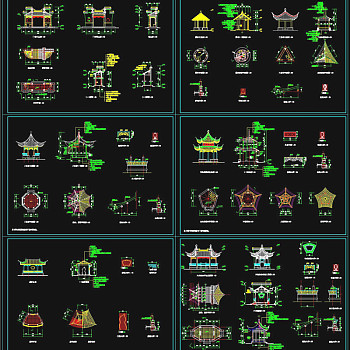 古式亭子CAD图纸