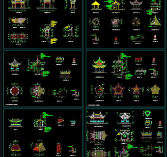古式亭子CAD图纸