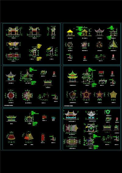 古式亭子CAD图纸