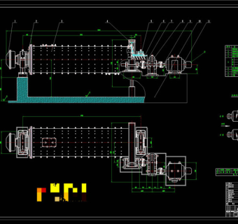 湿式溢流型球磨机CAD机械图纸