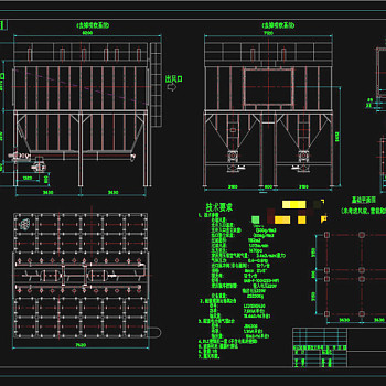 脉冲袋式除尘器CAD机械图纸