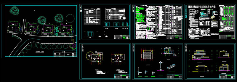 某C型温泉酒店别墅施工图CAD景观图纸