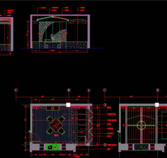 棋牌室CAD景观图纸