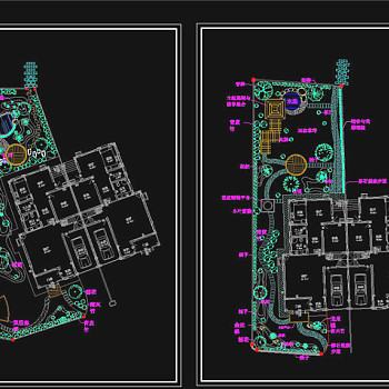 别墅外环境设计平面图CAD景观图纸
