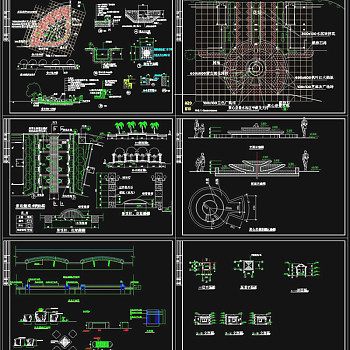 叠水池CAD景观图纸