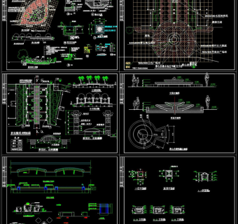 叠水池CAD景观图纸