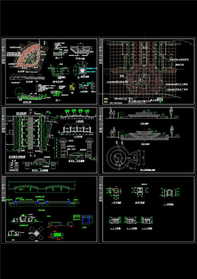 叠水池CAD景观图纸