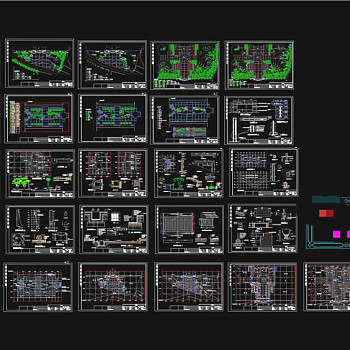台地景观设计套图CAD景观图纸