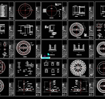 旱喷泉喷水池工程全套施工图CAD景观图纸