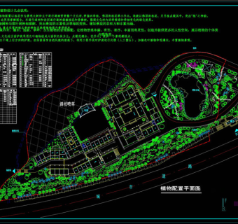 某度假村绿化方案平面图CAD景观图纸