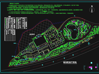 某度假村绿化方案平面图CAD景观图纸