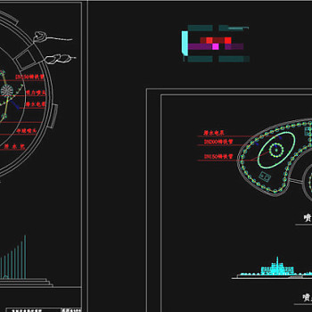 喷泉设计CAD景观图纸