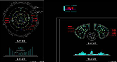 喷泉设计CAD景观图纸