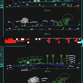 剖面施工CAD景观图纸