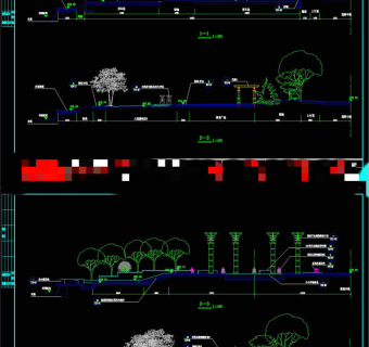剖面施工CAD景观图纸