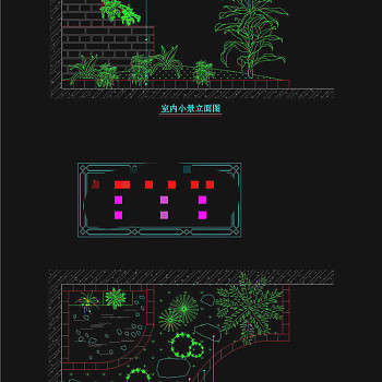 室内小景平面图CAD建筑图纸