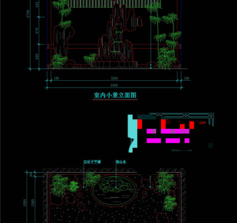 室内小景平CAD景观图纸