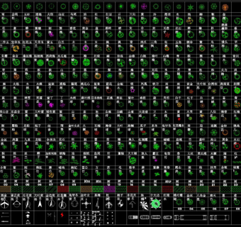 平面树图例CAD景观图纸