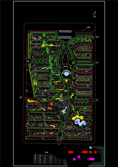 小区景观规划布置图CAD景观图纸