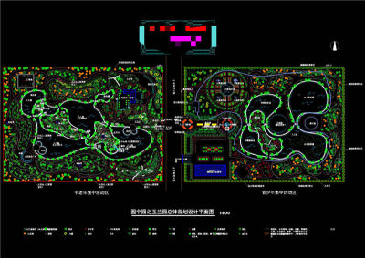 玉兰园总体设计平面图CAD景观图纸3D模型