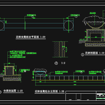 园林小品CAD景观图纸