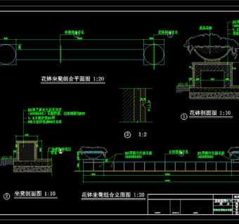 园林小品CAD景观图纸
