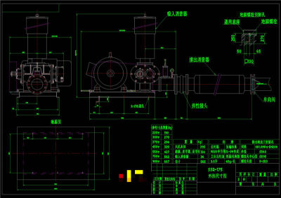 罗茨风机CAD机械图纸