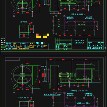 风机总装图CAD机械图纸