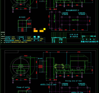 风机总装图CAD机械图纸