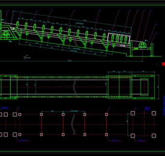 带式输送机总装图CAD机械图纸