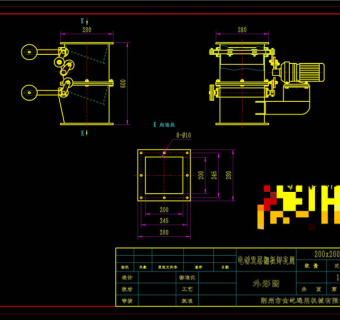 电动双层翻板卸灰阀CAD机械图纸