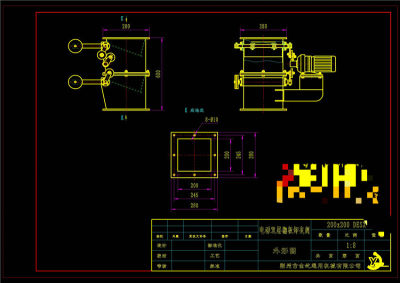 电动双层翻板卸灰阀CAD机械图纸