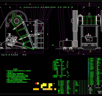 颚式粉碎机CAD机械图纸