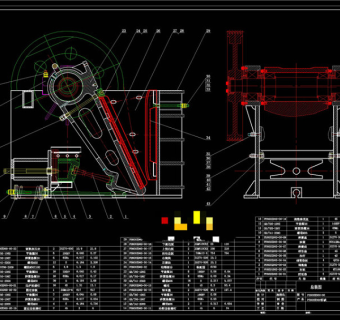 颚式破碎机总装图CAD机械图纸