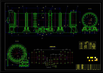 粉体烘干机CAD机械图纸