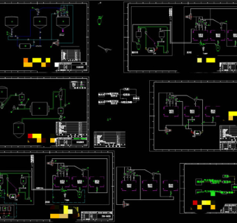 磨细系统流程图CAD机械图纸