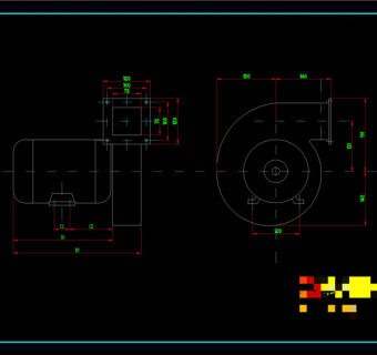 离心风机总图CAD机械图纸